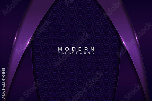 Modern Abstract Premium Background Elegant Dynamic Overlapped Shiny Purple on Wavy Line