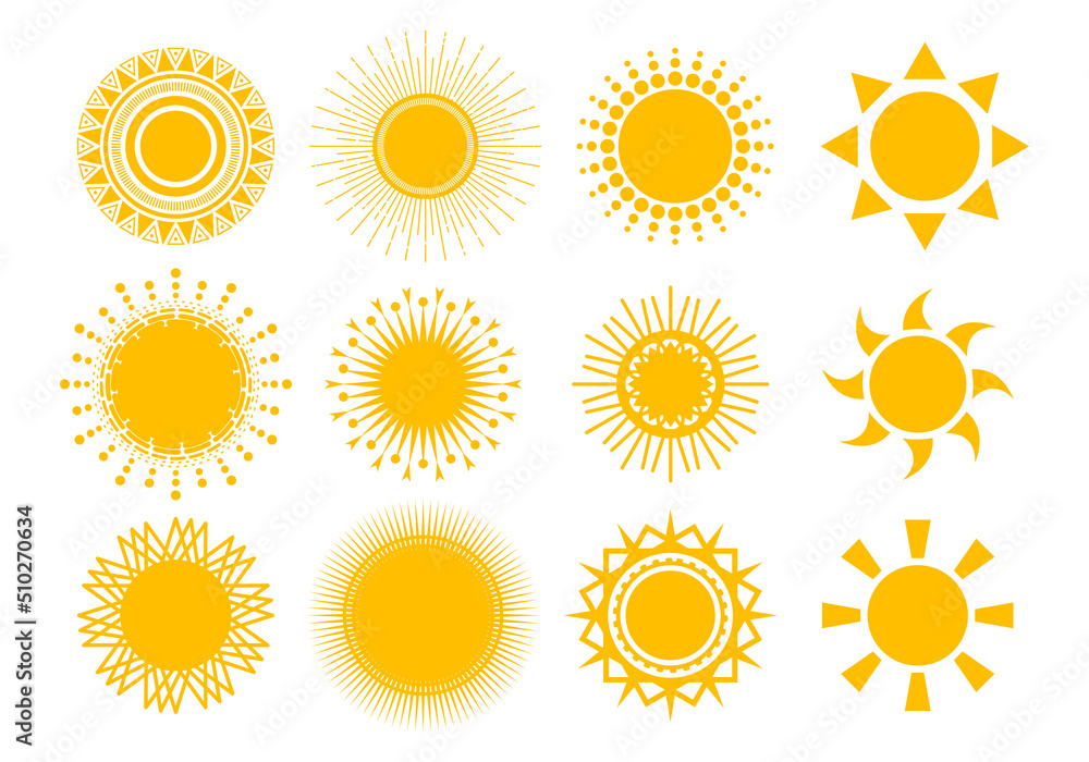 Sun icons. Elements for design. Vector illustration Sun icons. Elements for design. Vector illustration