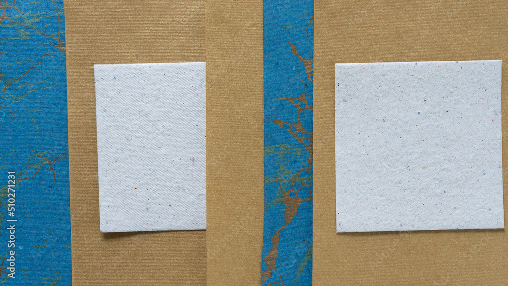 Fototapeta premium stone white, gold, and blue paper with pattern background