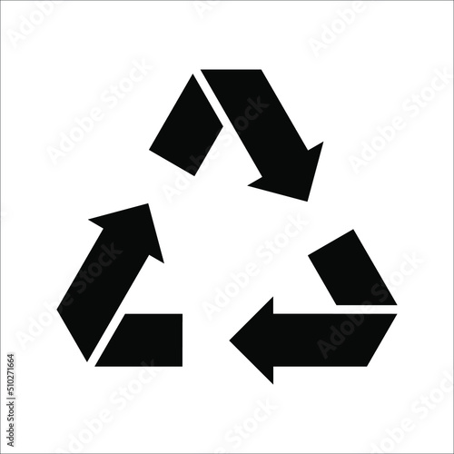 Recycled cycle arrows icon vector illustration on white background. eps 10