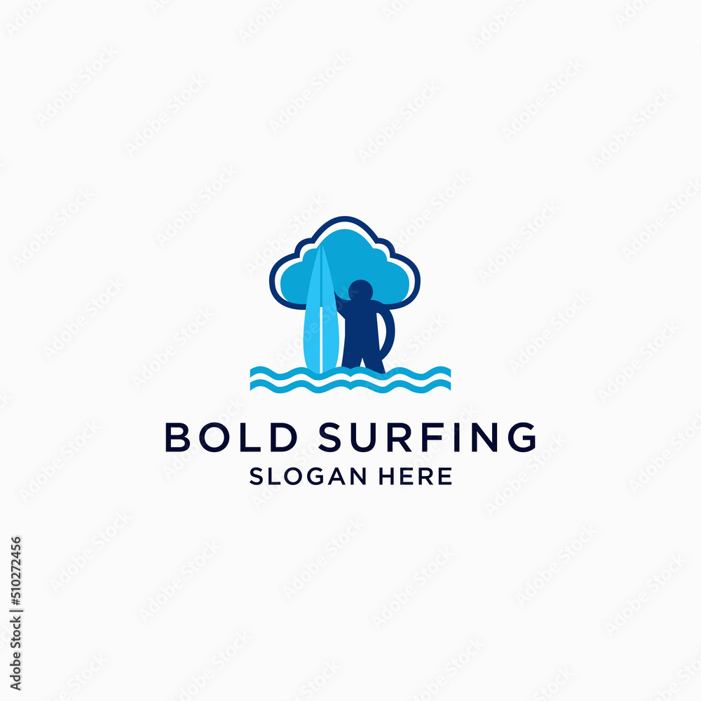Surfing logo icon design vector 