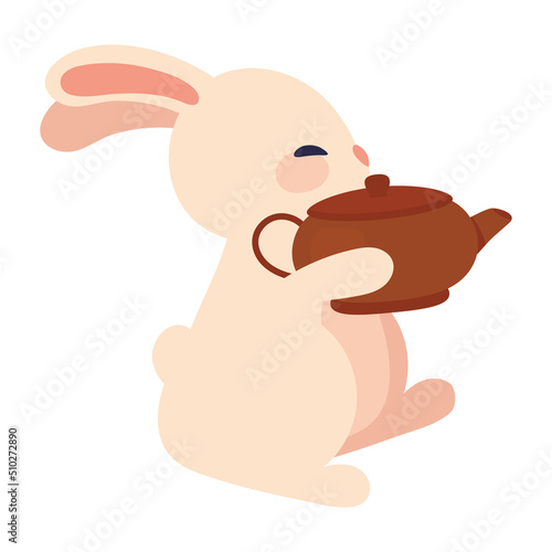 rabbit with teapot