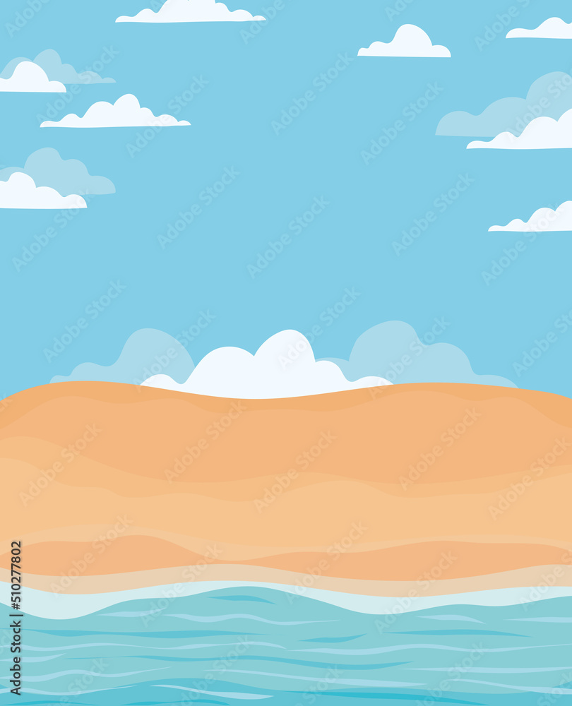 illustration of the beach