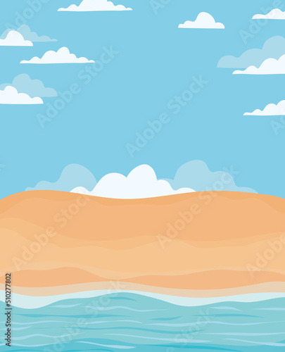 illustration of the beach