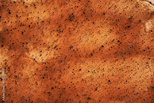 Chocolate coffee Scrubs with particles texture. Transparent cosmetic gel background