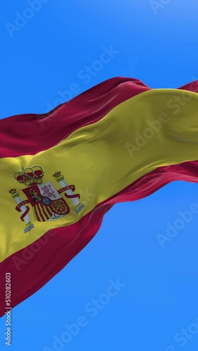 Spain flag - 3D realistic waving flag background photo