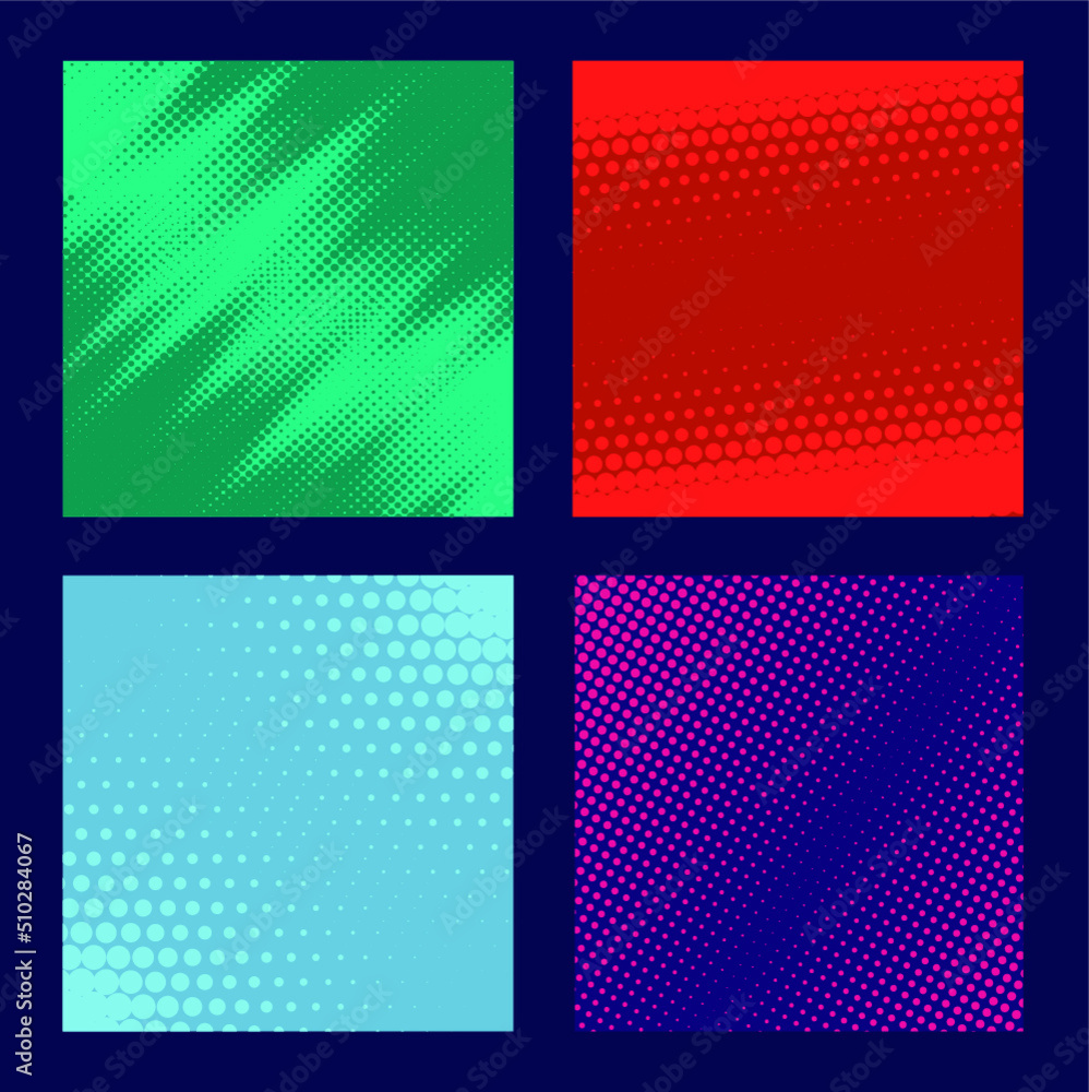 set de fondos degradados con puntillismo retro halftone modernos y elegantes