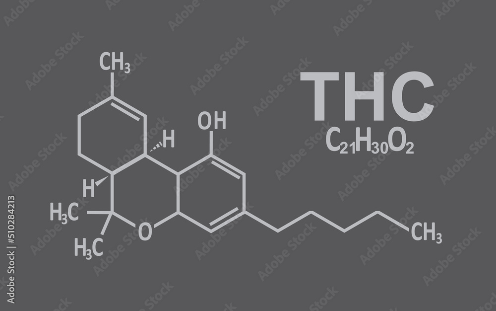 THC marijuana structure. vector illustration THC marijuana structure. vector illustration