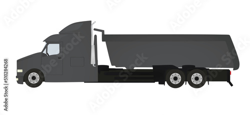 Grey dumping truck. vector illustration