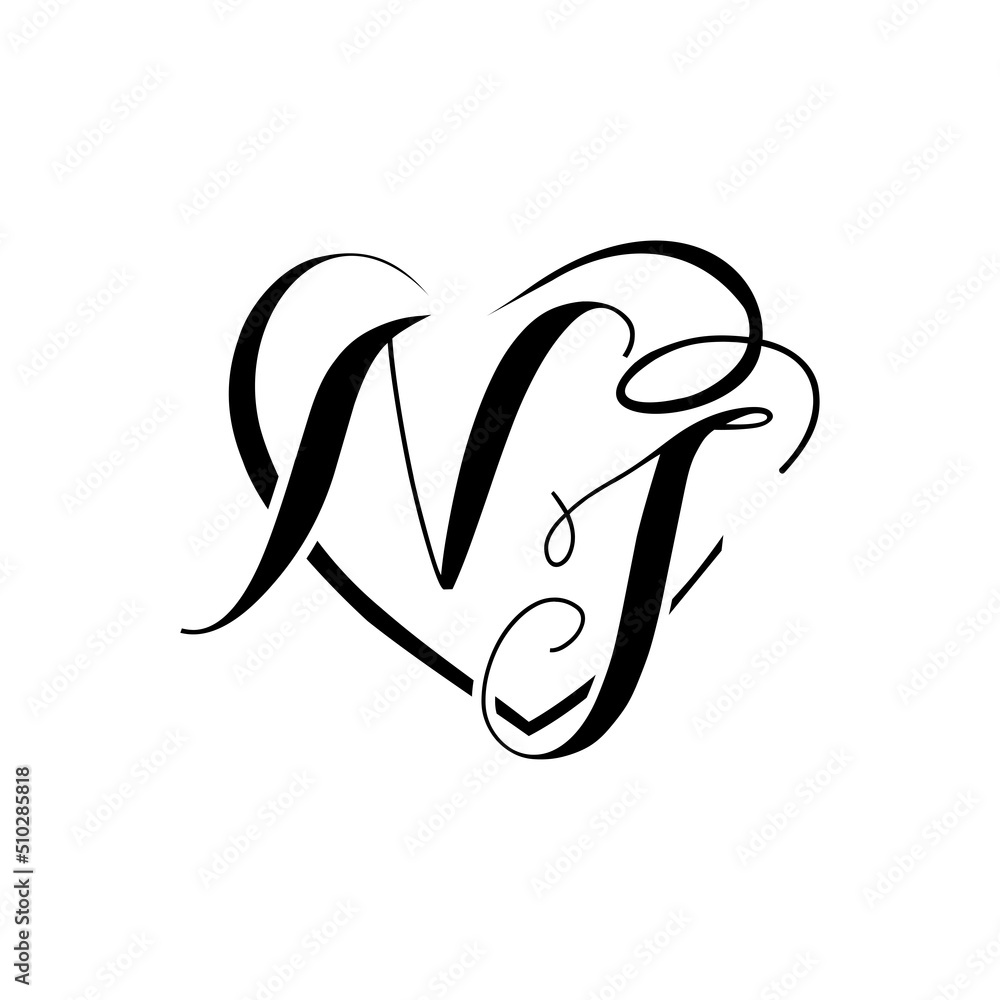 NJ monogram initial letters logo Design NJ monogram initial letters logo Design