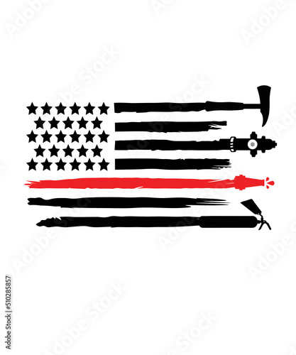 firefighter svg, firefighter flag svg, fireman svg, fire department svg, thin red line flag svg, fire fighter svg, fireman flag svg
