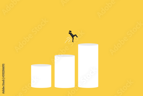 businessman big jump to reach the top, success concept. economy, business opportunity or investment forecast concept.