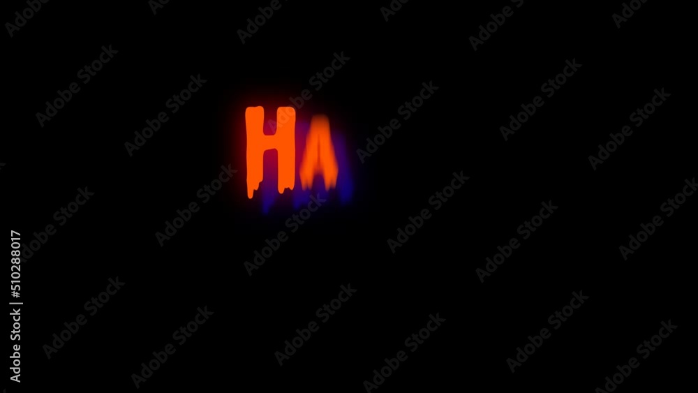 Happy halloween text with blue glow shadow on black background Happy halloween text with blue glow shadow on black background