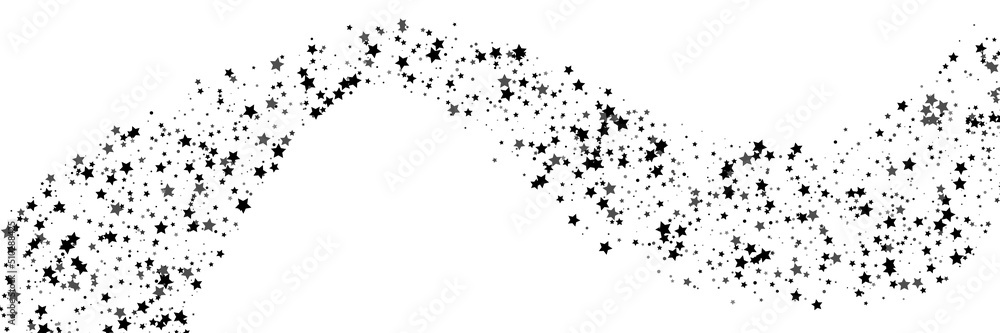 Shooting stars confetti. Black, white colors. Festive background. Abstract texture on a white background. Design element. Vector illustration, eps 10.