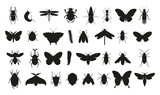  Insects different types Silhouettes premium vector templates