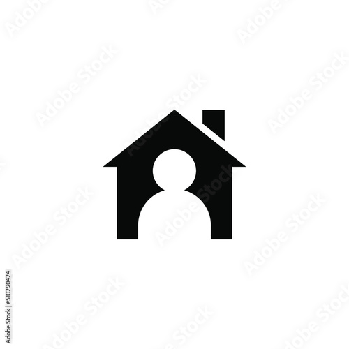 Man in home vector icon