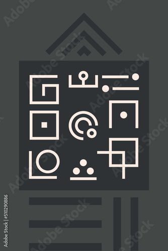 Esoteric sacred geomety vector on dark background photo