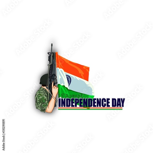 Happy Independence day India, Vector illustration, hindi typography swatantrata Diwas ki Hardik shubhkamnaye . photo