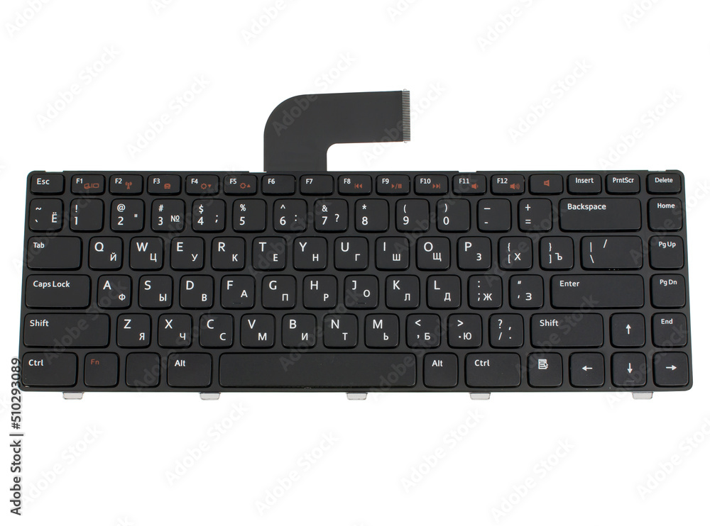 laptop keyboard, laptop spare part, isolated on white background laptop keyboard, laptop spare part, isolated on white background