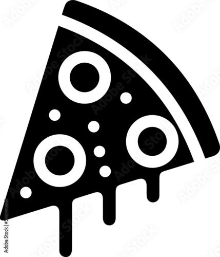 Pizza slice with pepperoni flat icon. Sticker pizza slice. Pizzeria food sign. Fast food symbol. Quality design element. Pizza slice with melted cheese