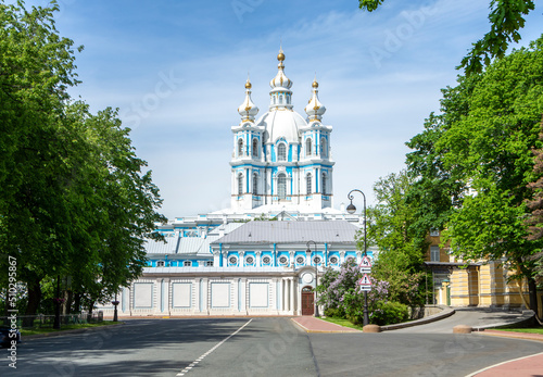  Smolny Resurrection of Christ Cathedral in St. Petersburg. Russia photo