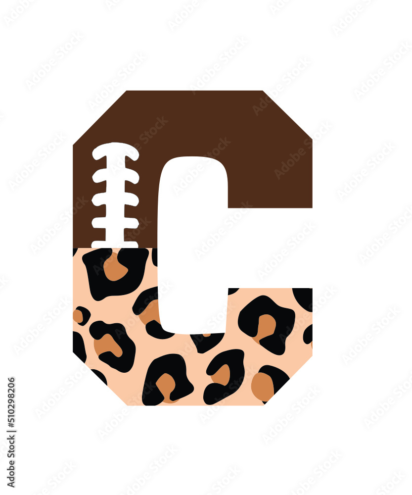 Football Font SVG png, half leopard football font letters alphabet and ...