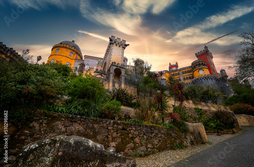 The beautiful Pena Palace in Sintra. Portugal