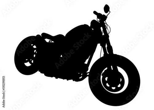 Old big bike on white background