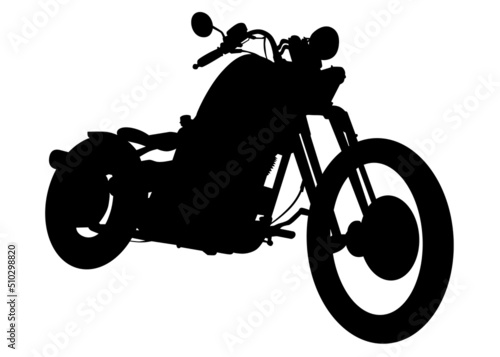 Old big bike on white background