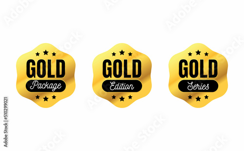 Gold series package edition business icon for product logo design Premium Vector
