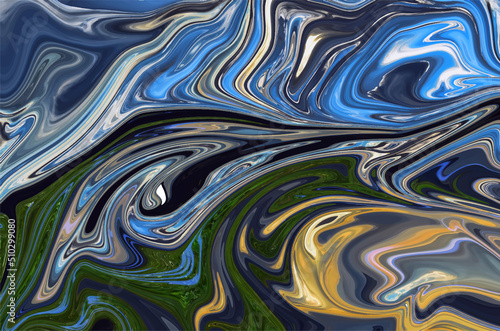 Iridescent vibrant liquid background texture.