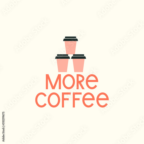 More Coffee hand draw lettering with illustration of a coffee pyramid.
Dedicated to all coffee lovers and those who work without breaks and suffer from lack of sleep.
Hand drawn vector illustration.