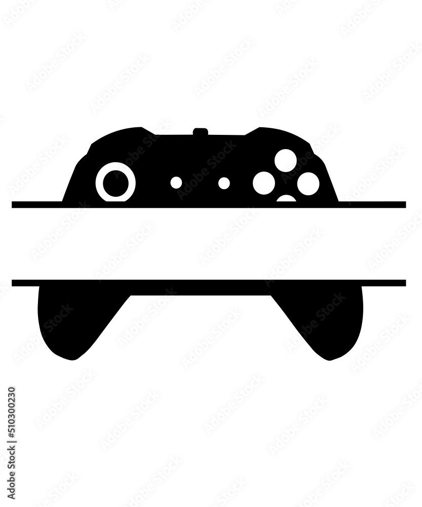 gamer controller split monogram name fram SVG, gamer svg, video game svg, gamer controller svg, gamer shirt svg, Game Player svg, monogram
