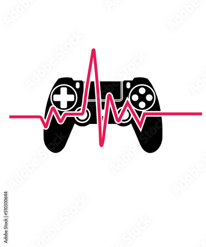gamer heartbeat SVG, gamer svg, video game svg, gameer controller heartbeat ekg svg, gamer shirt svg, Funny Gaming Quotes, Game Player svg
