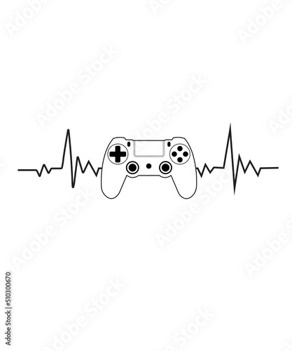 gamer heartbeat SVG, gamer svg, video game svg, gameer controller heartbeat ekg svg, gamer shirt svg, Funny Gaming Quotes, Game Player svg
