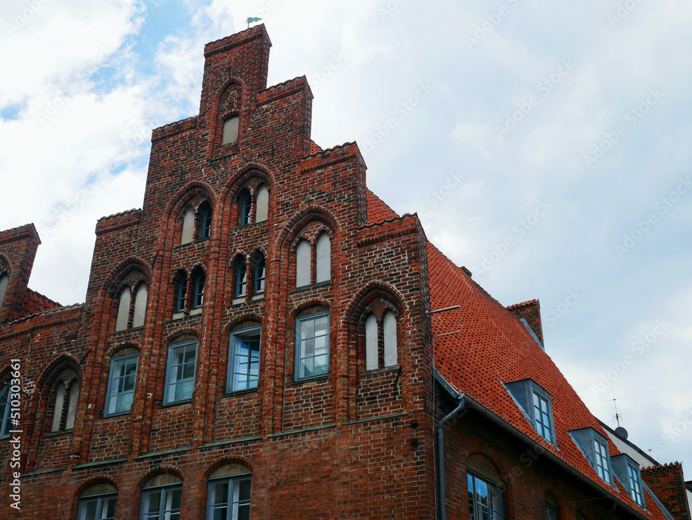 Hanseatische Stadthäuser, Hansestadt Lübeck, Lübeck, Schleswig-Holstein. Hanseatische Stadthäuser, Hansestadt Lübeck, Lübeck, Schleswig-Holstein.