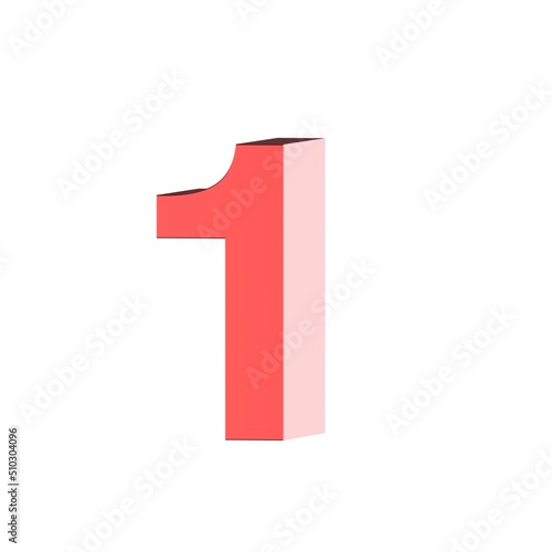 Free Download 3D render red number 1 - GFXLoad