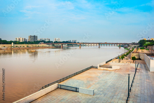 Sabarmati riverfront aerial view, Ahmedabad photo