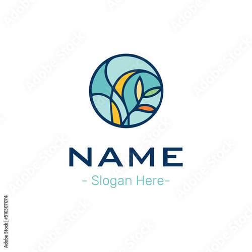 plant round circle logo flowers garden company