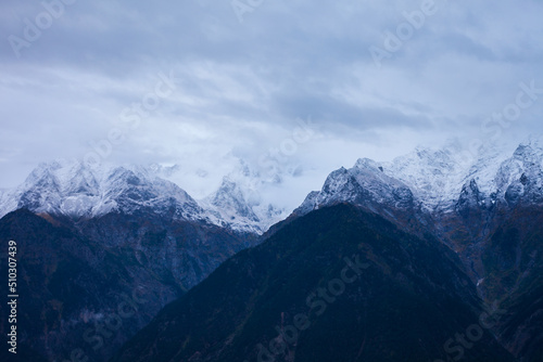Kinnaur Kailash mountain aerial panoramic view © saiko3p
