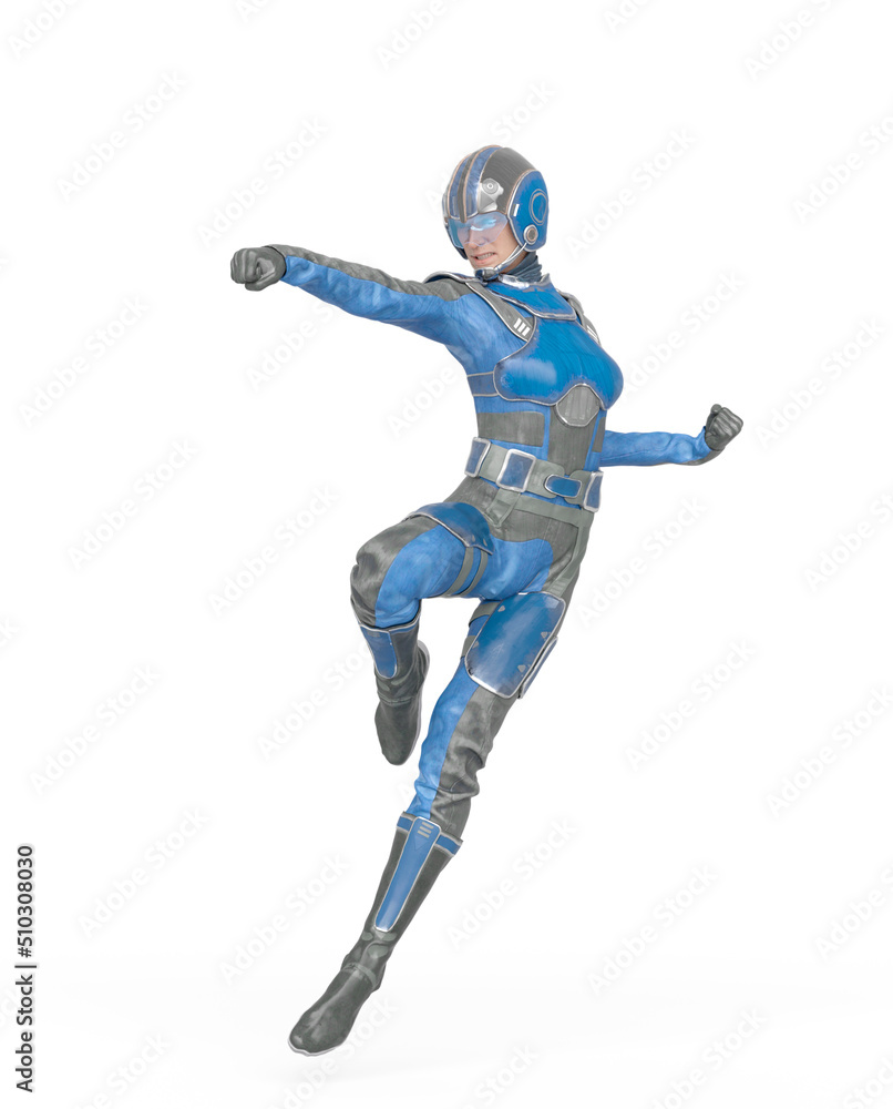 space runner girl is doing a comic action pose space runner girl is doing a comic action pose