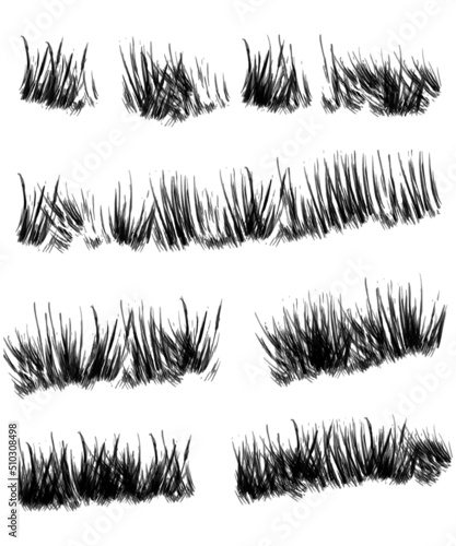 grass silhouettes set