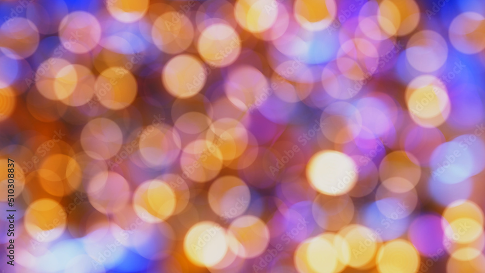 Beautiful 3D illustration of the shining defocused yellow, orange, purple and violet light particles bokeh rendered as background Beautiful 3D illustration of the shining defocused yellow, orange, purple and violet light particles bokeh rendered as background