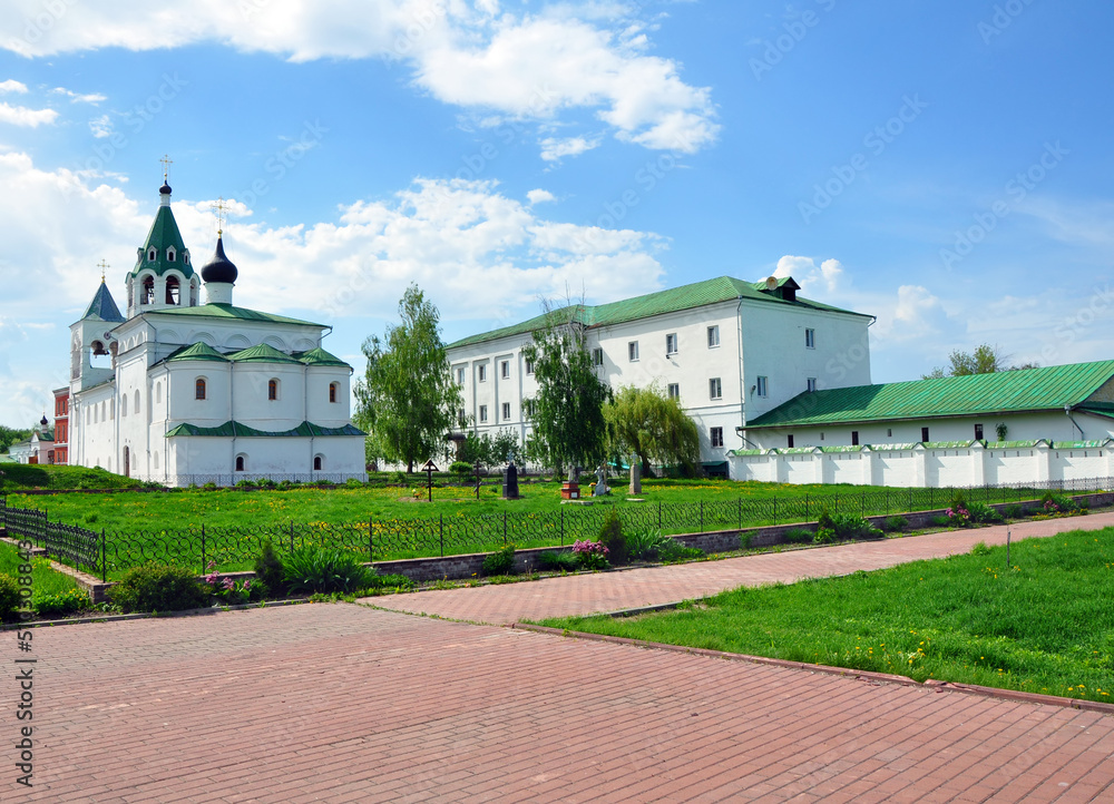 Pokrovsky Cathedral and the hotel of the Spaso-Preobrazhensky Monastery. Murom, Russia