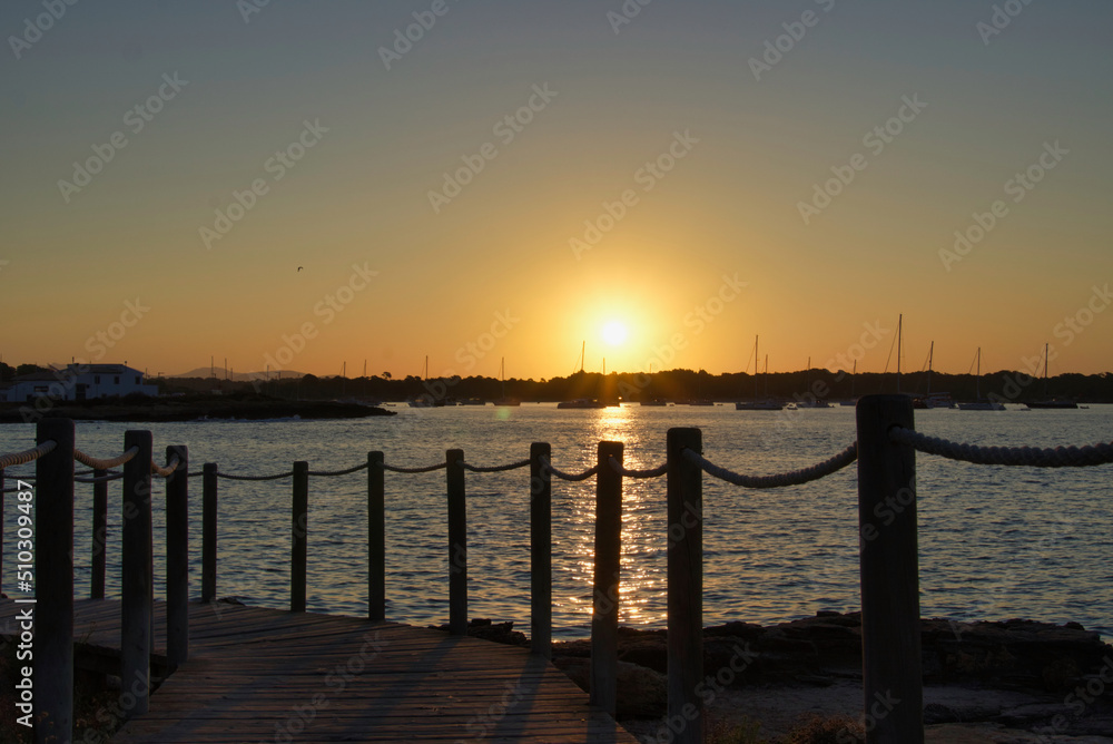 sunset at the dock Mallorca, colonia sant jordi
