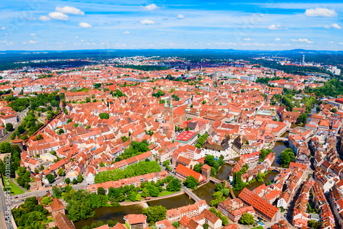 Nuremberg old town aerial panoramic view