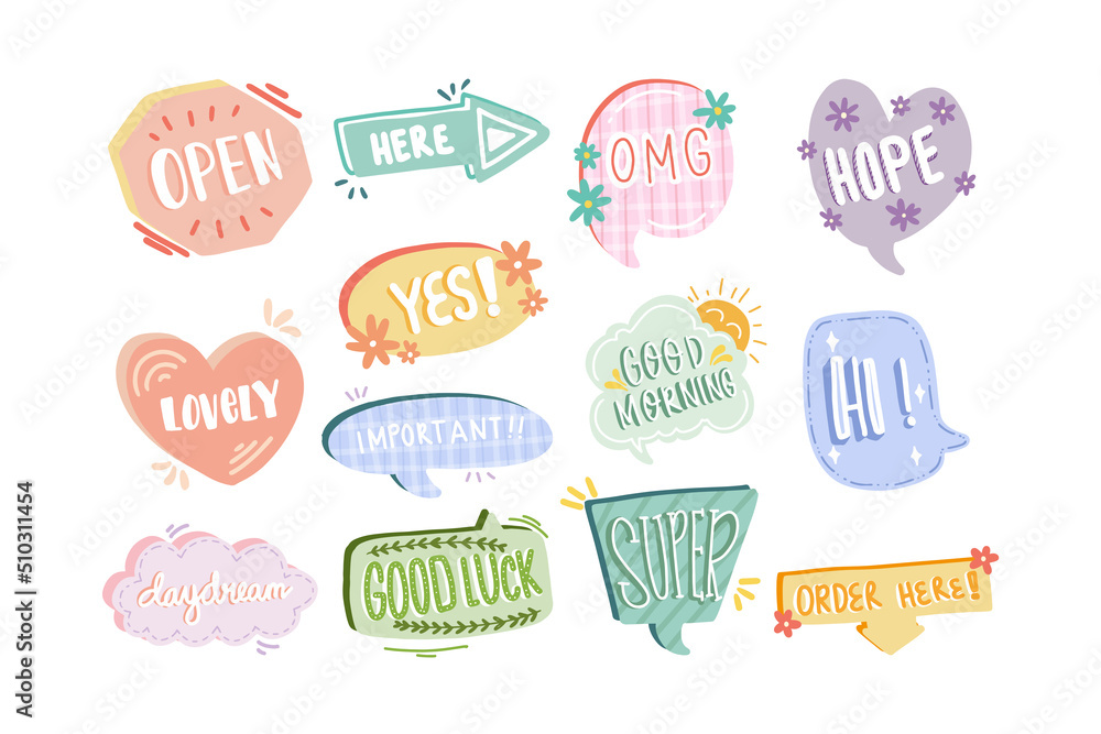 Cute Speech Bubble Collection for Decoration