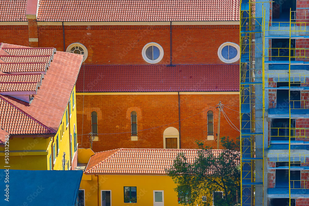 Obraz na płótnie Colorful buildings in Tirana, capital of Albania w salonie