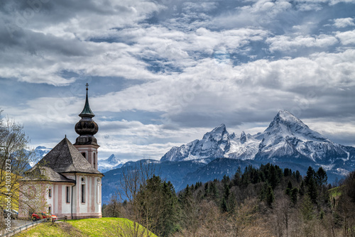 Wallfahrtskirche Maria Gern and Watzmann massif