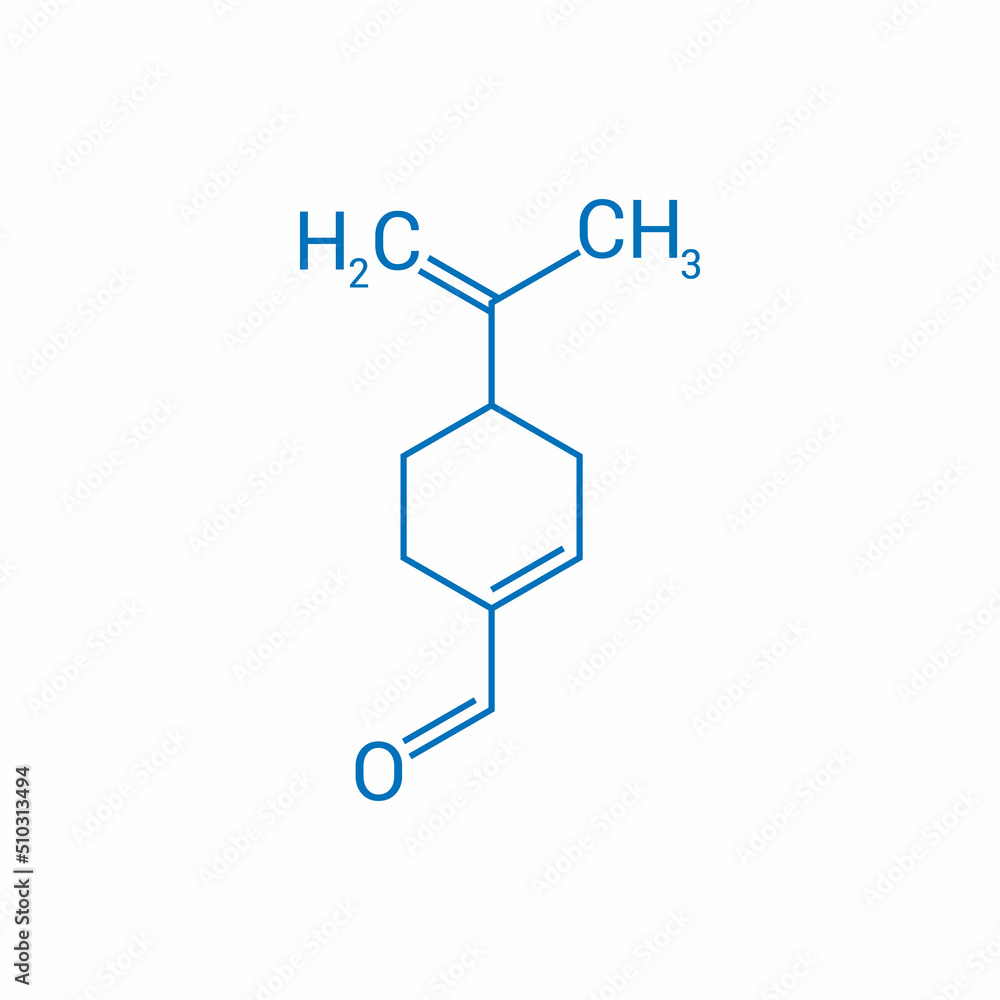 chemical structure of Perillaldehyde (C10H14O) chemical structure of Perillaldehyde (C10H14O)